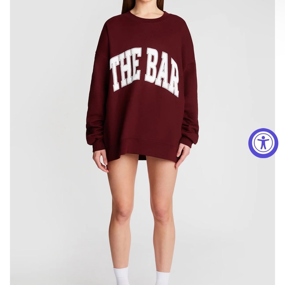 The Bar Burgundy Sweatshirt with White Lettering